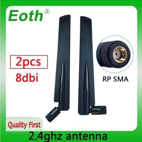 2pcs 2.4GHz antenna RP-SMA Connector real 5dBi WiFi Antenna 2.4 ghz antena wi fi antenne 2.4g Aerial for wi-fi Wireless Router
