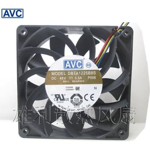 AVC new DBTA1225B8S 12CM 120mm 12025 48V 0.50A PWM cooling fan speed control switch 120*120*25mm