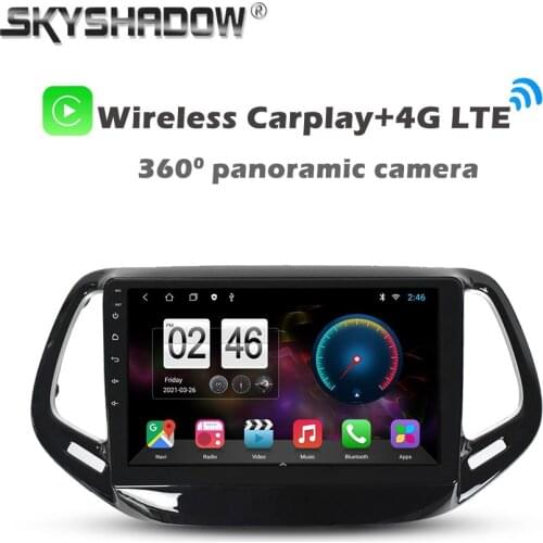 360 Panoramic Camera Carplay CanBus 6GB+128GB Android 10.0 Car DVD Player GPS WIFI Bluetooth Radio For Jeep Compass 2016 - 2018