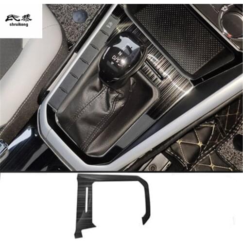 Free shipping 1pc stainless steel gear panel decoration cover for 2017-2019 Volkswagen VW POLO AW1 BZ1 car accessories