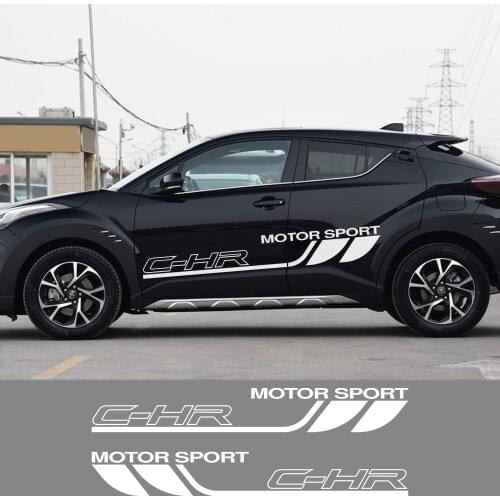 2PCS Car Body Decor Decals For Toyots C-HR Sport Car Door Side Stickers Auto Wrap Graphic Vinyl Film Racing Decals Accessories