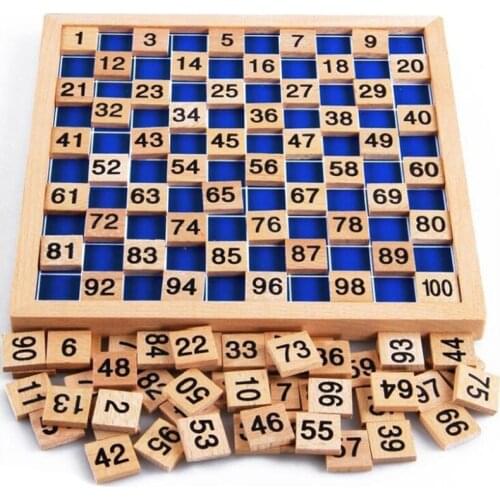 Fine Wooden Montessori math education materials hundred 100 number board toy children kids toddler early preschool learning