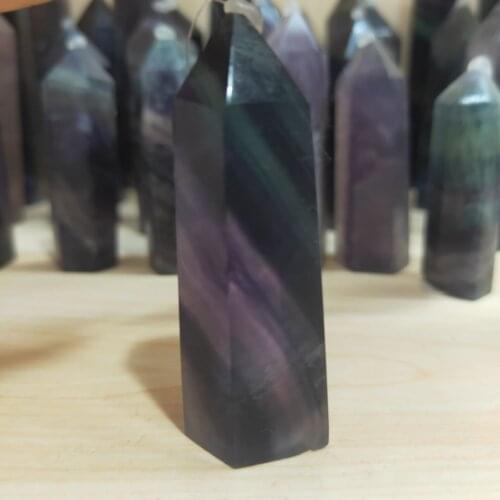 Colorful Fluorite Wand Crystal Quartz Point Fluorite Gemstone Point Chakra Healing Meditation Crystal Gift Home Decoration
