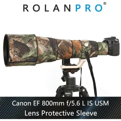 ROLANPRO Lens Camouflage Coat Rain Cover for Canon EF 800mm F5.6 L IS USM Lens Protective Case Nylon Waterproof Lens Coat