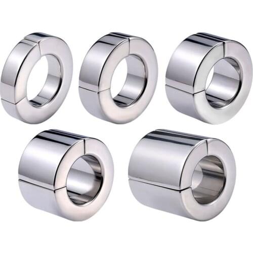 Stainless Steel Powerful Magnet Penis Rings Sex Toys For Men Chastity Traning Device Heavy Cock Ring Bdsm Scrotum Masturbators