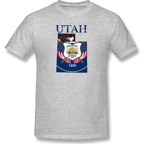Utah State Flag Map Mens Basic Short Sleeve T-Shirt Casual Graphic R282 T-shirts Eur Size