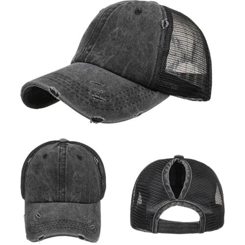 Men Women Baseball Hat Solid Color Sun Cap Shading Adjustable Hip Hop Hollow Breathable Fashionable Retro With Small Patches Hat