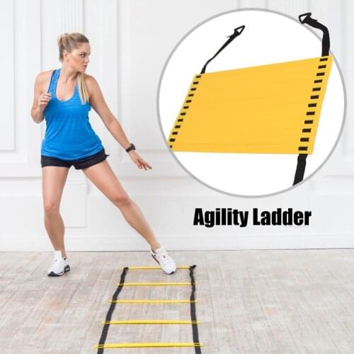 Rungs Agility Ladder with Soccer Football Training Kit Resistance Parachute Bags for Easy Safety Exercise Accessories