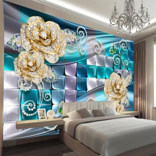Beibehang Wallpaper mural custom living room bedroom exquisite three-dimensional jewelry mural background wall home decoration