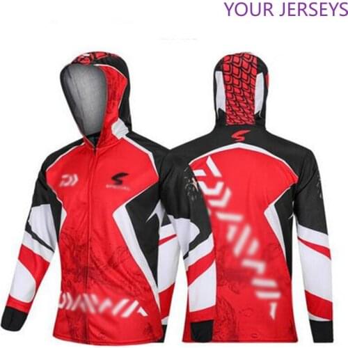 New Arrival Men DAIWA Fishing Jackets Top Quality Quick Dry Breathable Shirts Outdoor Hooded Cycling Clothes