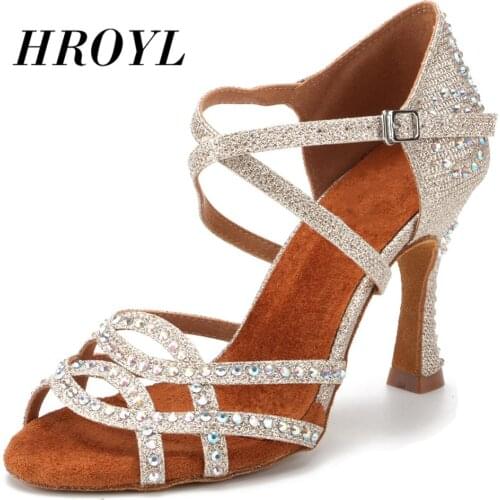 New womens girls ladys Latin Dance Shoes Ballroom indoor tango salsa Rhinestone Dancing Shoes high heel wholesale Hot sale