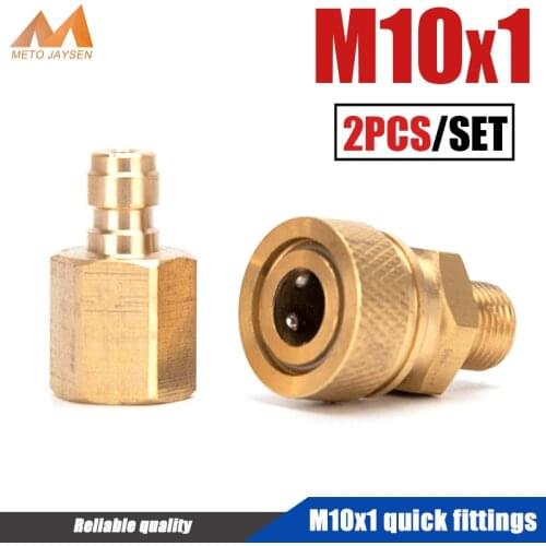 PCP Paintball Copper Air Refill M10x1 Socket Female Plug Connector 1/8NPT Quick Disconnect Coupler Fittings 1/8BSPP 2pcs/set