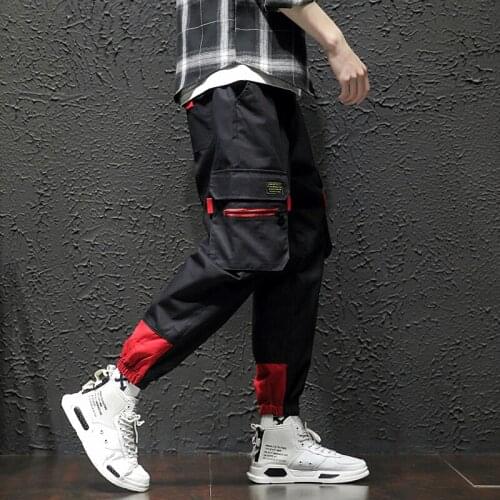 Casual Loose Cotton Trousers Plus Size M-5XL Elastic Waist Full-Length Pants Streetwear Multi-Pocket Four Seasons HipHop Joggers