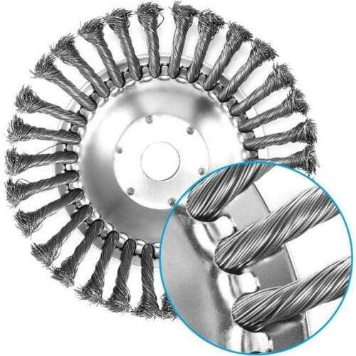 Steel Wire Wheel Garden Weed Brush Lawn Mower Grass Eater Trimmer Brush Cutter Tools Garden Grass Trimmer Head Weed Brush