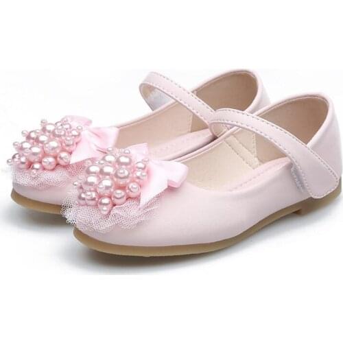 Newest Summer Kids pearl Shoes Fashion PU Leather Children shoes Sandals For Girls Toddler Baby Breathable Hoolow Out Bow Shoes