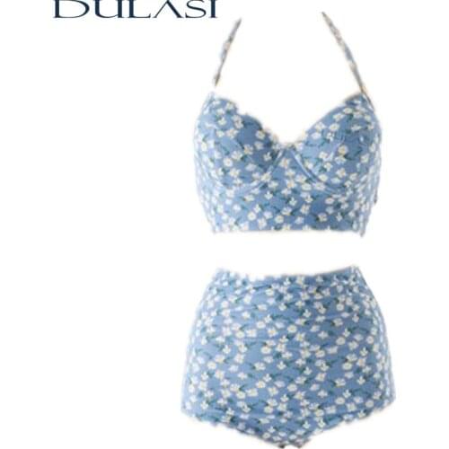 Sexy High-Waisted Bikini Top Push Up Swimwear Two Pieces Swimwear Women 2020 Beach Bathing Suit Femal Biquini DULASI