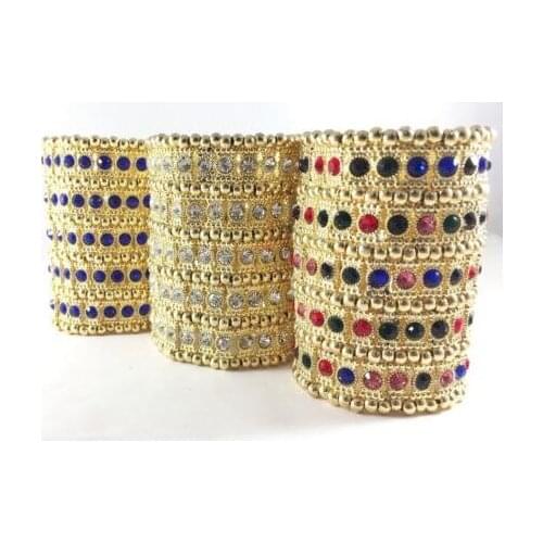 Mixed Gold 5ROW Crystal Stretched Elastic Strand Wrist Bangle Wristband Cuff Bracelet Bangle Women Wedding Party Jewelry B387