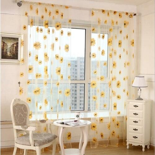 Modern Tulle Curtains Printed Kitchen Balcony Window Blind Screen Washable Durable Bedroom Curtain Living Room Home Decoration