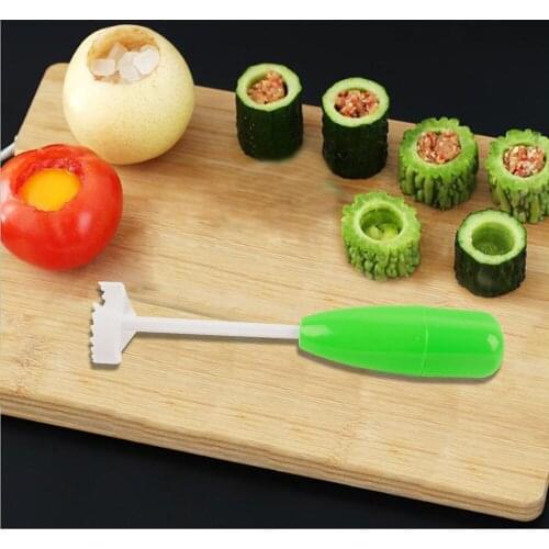 Hammer Style Hollow-Out Veggie Drill Replaceable Head Vegetable Spiral Cutter Vege Drill Spiralizer Digging Device
