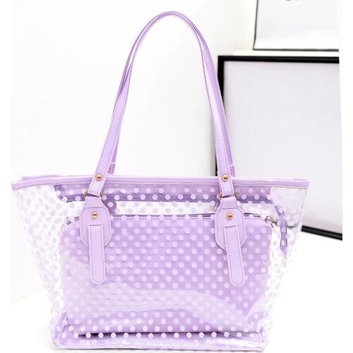 Handbags Summer Bags For Women 2019 Plastic Wave Point Transparent Beach Shoulder Bag Handbag + Clutch sac a main Mujer