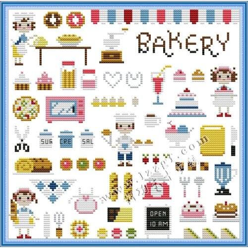 Everlasting Love Bakery Chinese Cross Stitch Kits Ecological Cotton Stampted Printed 14CT 11CT Gift Wedding Decoration For Home