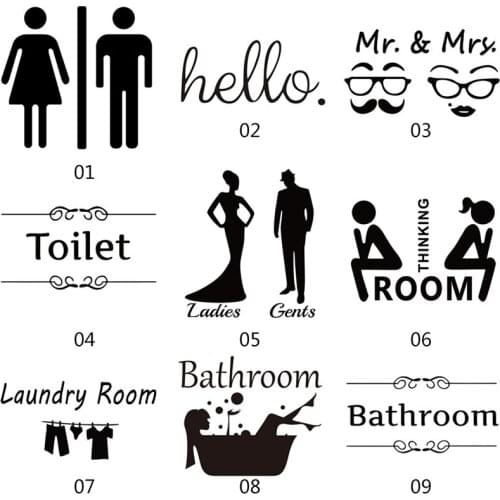 Funny Toilet Stickers Creative Bathroom Removable Wall Decals Home Decor Art PVC Vinyl Bathroom Decoration Mural Art Stickers