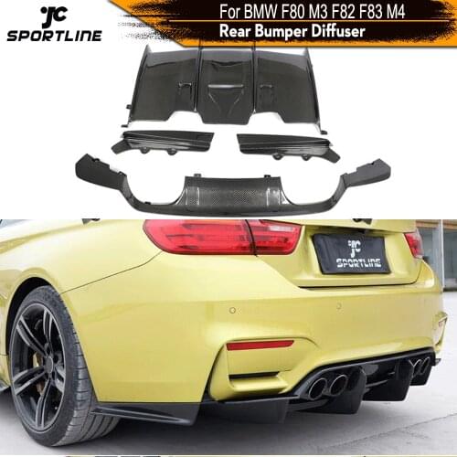 Rear Bumper for BMW F80 M3 F82 F83 M4 Sedan Coupe Convertible 2014 - 2019 Carbon Fiber Rear Bumper Diffuser Lip Spoiler Splitter