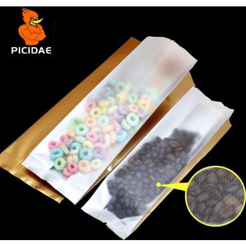 Snack Dried Fruit Goods Meat Tea Nut Food Aluminum Foil Gold Packing Storage Bag Embossing Heat Seal Open Top Transparent Organ