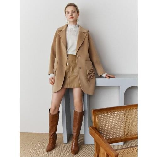 Womens Clothing 2021 Winter New Double-sided Wool Coat Womens Loose Camel Wool Coat Womens Clothing
