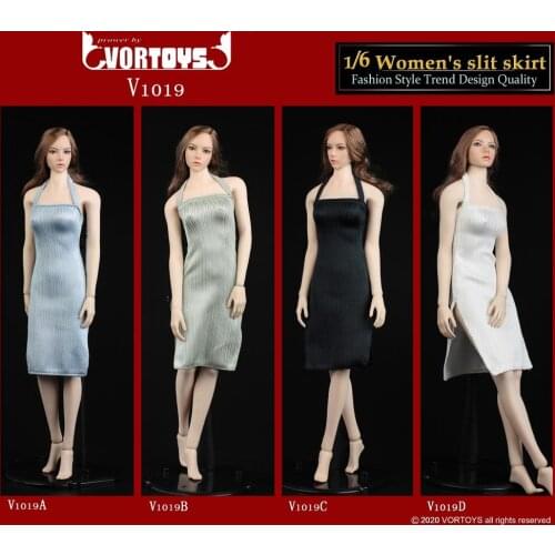 VORTOYS V1019 1/6th Scale Womens Slit Skirt For 1/6th Action Figure