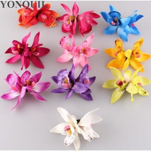 Womens Bridal Wedding Orchid Flower Leopard Hair Clip Barrette Hairpins Fascinator Bridal Brooch Corsage Accessories 24Pcs/Lot