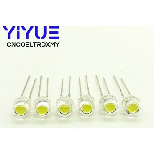 100pcs/lot 5MM F5 white 1600-2000MCD straw hat LED lamp beads super bright 6-7LM Big Chip Light emitting diodes leds DIY lights