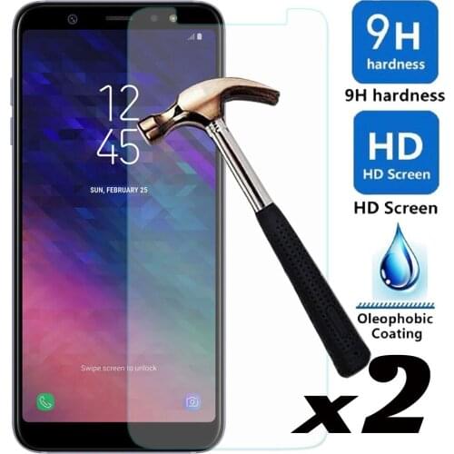 2pcs Tempered Glass Screen Protector Explosion-proof Anti Scratch Front Guard Films For Samsung Galaxy A6 2018 / A6+ Plus 2018