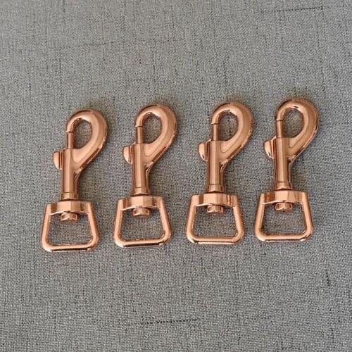 20 Pieces Rose Gold 15mm Metal Buckles Spring Gate Key ring Leather Bag Belt Strap Buckle Dog Chain Snap Clasp Clip Trigger
