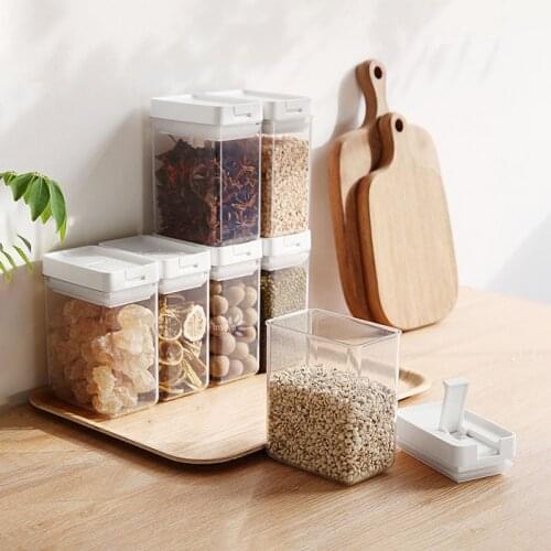 4pcs Airtight Food Storage Containers Plastic Kitchen Storage Containers Cereal Dry Containers Storage Set with Easy Lock Lids