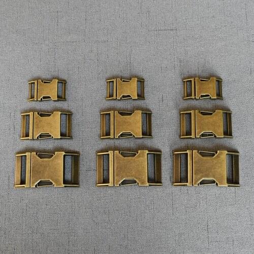 50 Pcs/Lot 15mm 20mm 25mm Bronze Metal Quick Side Release Buckles for DIY Out Door Luggage Dog Collar Buckle Belt Accessories