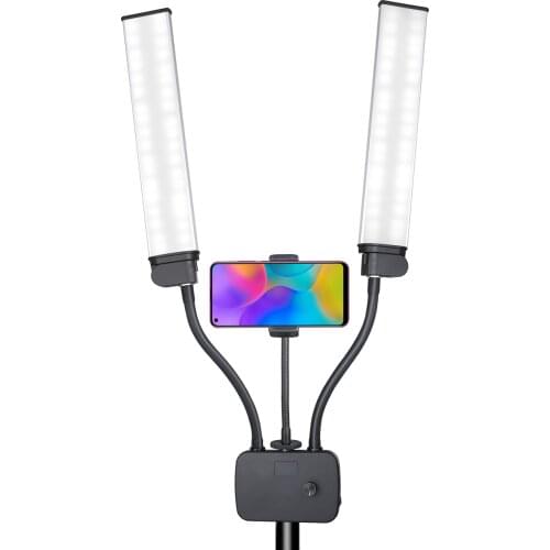 Photo Studio Double Arms Fill LED Ring light Long Twin LED Strips add Stand 3300K-5500K 288PCS LED For Phone