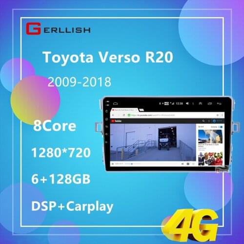 Gerlliah Android For Toyota Verso R20 2009 - 2018 Car Radio Multimedia Video Player Navigation GPS No 2din 2 din dvd