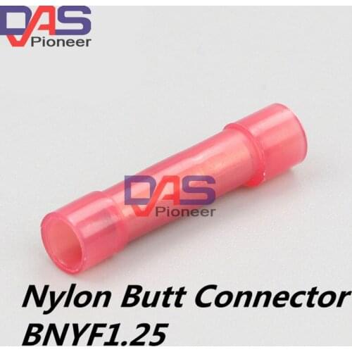 BNYF1.25 Red Nylon Insulated Butt Connectors and Splices For 0.5-1.5mm2 , 22-16 AWG Wire