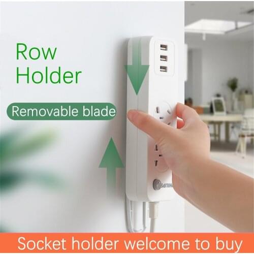 Socket bracket storage hook punch-free plug fixing device automatic sticking plug fixing cable bracket power board holder