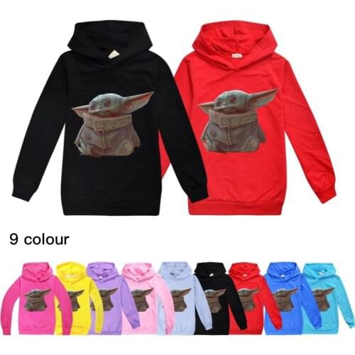Childrens Hoodie for New Leisure Sports Cotton Baby Yoda The Mandalorian Kawaii Clothing Christmas Clothes Girls Boys T Shirt