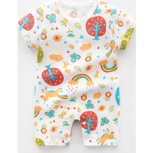 ZWF475 Baby romper Short Sleeve baby clothing One Piece Summer Unisex Baby Clothes girl and boy jumpsuits Giraffe