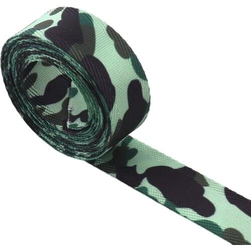 20mm Width Camouflage Stripe Webbing Backpack Pet Strap Webbing Label Ribbon Sewing Tape Bias Binding Clothes Accessories