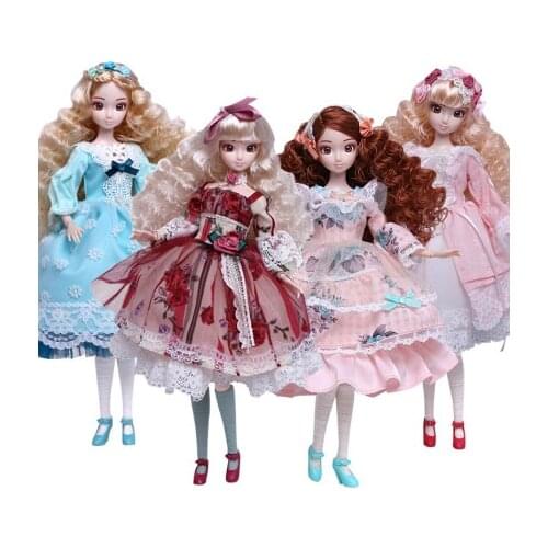 30cm Princess Doll with Dress 3D Eyes Bjd Moveable Body 1/6 Women Female Fashion Dolls Girl Gift