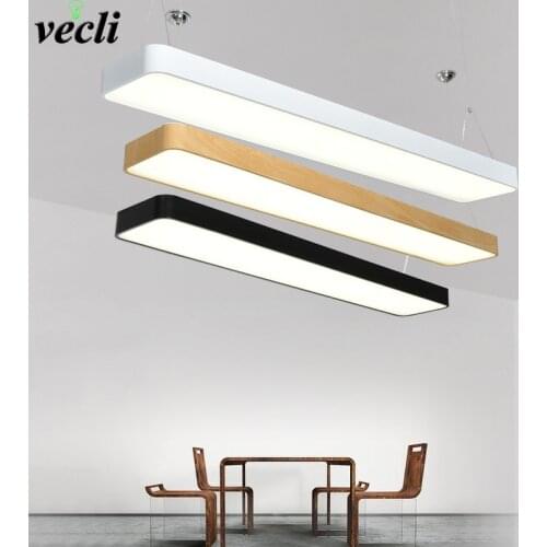 Black/White Modern Led Chandelier For Living room Dining Room Bar Rectangle Shape Chandelier Lighting Fixtures lamparas