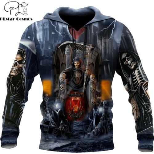 Skull Satanic Tattoo Pattern 3D Printed Mens autumn Hoodie Harajuku Unisex Casual Pullover Streetwear Jacket Tracksuits DK227