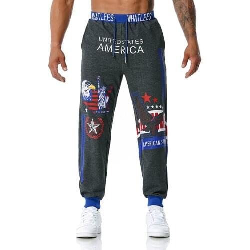 Man Jogging Pants Liberty Printing Outdoor Sports Fitness Soccer Training Trousers