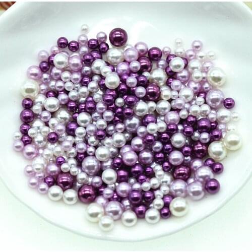 20 Gram 3mm-6mm Lavender Feelings Round Pearls Assortments|DIY Shaker Cards Fillers|Silme Crafting Filler Accessories
