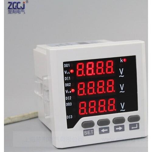 New type !!! CJ-3AV63 AC 0-450V 3 phase voltage meter 3 phase 3 wire , 3 phase 4 wire digital voltage meter instrument in stock