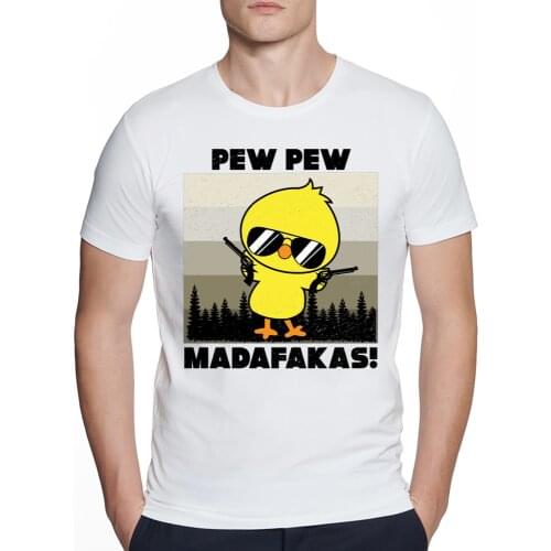 Pew Pew Madafakas Mens Tshirt Cute yellow Chicks Print Shirt Mens Fashion Brand T-Shirt For Men Casual Tops Hip Hop Boy Tshirt